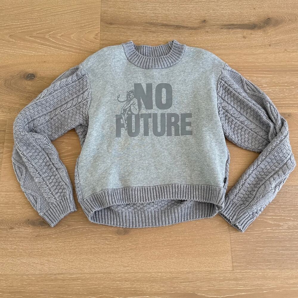 Hysteric Glamour No Future Knit Sweater One Size Gray